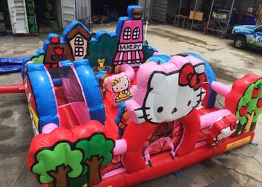 Hello Kitty opblaasbare peuterspeelplaats met glijbaan, commerciële volwassen springkasteel