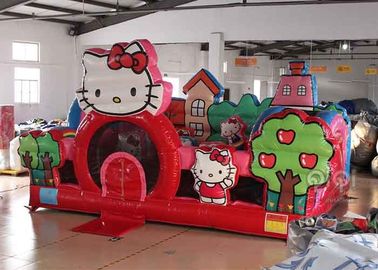 Hello Kitty opblaasbare peuterspeelplaats met glijbaan, commerciële volwassen springkasteel