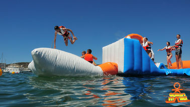 Reuze Volwassen Reuze Blauw opblaasbaar sportpark voor Kielzogeiland, Watersportuitrusting voor Oceaan