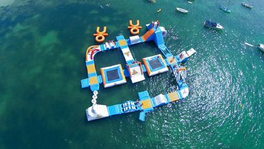 Reuze Volwassen Reuze Blauw opblaasbaar sportpark voor Kielzogeiland, Watersportuitrusting voor Oceaan